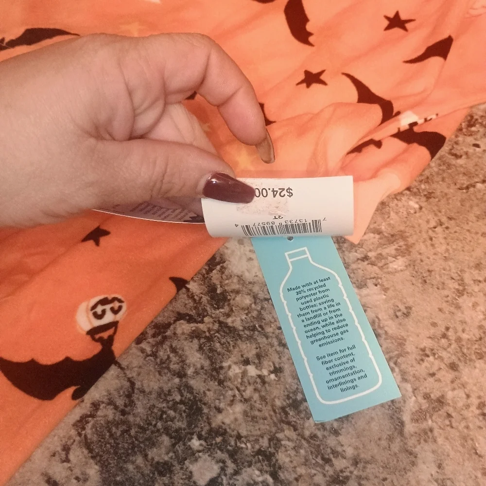 Carter's Orange and Black Halloween  Pants And Shirt Two-piece PJs New